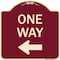 Signmission Designer Series One Way Left Arrow, Burgundy Heavy-Gauge Aluminum Sign, 18" x 18", BU-1818-23522 A-DES-BU-1818-23522 - alternate 1